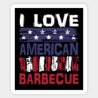 I Love American Barbecue Sticker